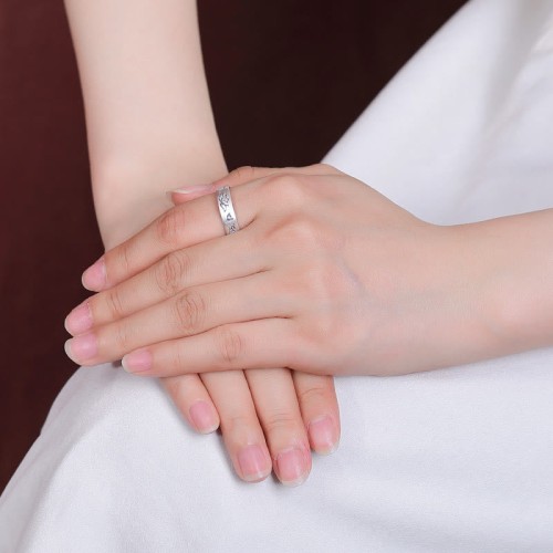 999 Silver Lotus Six True Words Enlightenment Ring 999 Silver Lotus Six True Words Enlightenment Ring