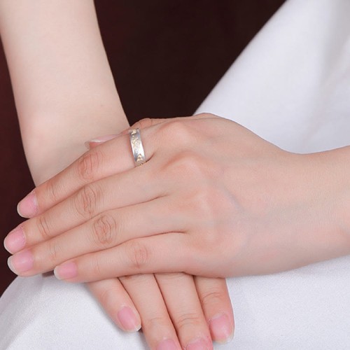 999 Silver Lotus Six True Words Enlightenment Ring 999 Silver Lotus Six True Words Enlightenment Ring