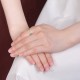 999 Sterling Silver Enamel Feather Calm Ring