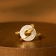 Chalcedony Peace Buckle 925 Sterling Silver Snake Ring