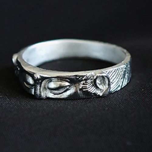 999 Sterling Silver Buddha Eyes Protection Ring 999 Sterling Silver Buddha Eyes Protection Ring