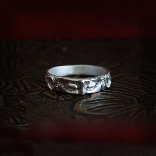 999 Sterling Silver Buddha Eyes Protection Ring 999 Sterling Silver Buddha Eyes Protection Ring