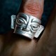 999 Sterling Silver Sanxingdui Mask Protection Ring 999 Sterling Silver Sanxingdui Mask Protection Ring