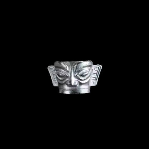 999 Sterling Silver Sanxingdui Mask Protection Ring 999 Sterling Silver Sanxingdui Mask Protection Ring