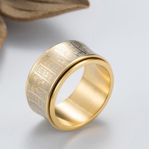 Tibetan Seal Golden Light Mantra Ring Tibetan Seal Golden Light Mantra Ring