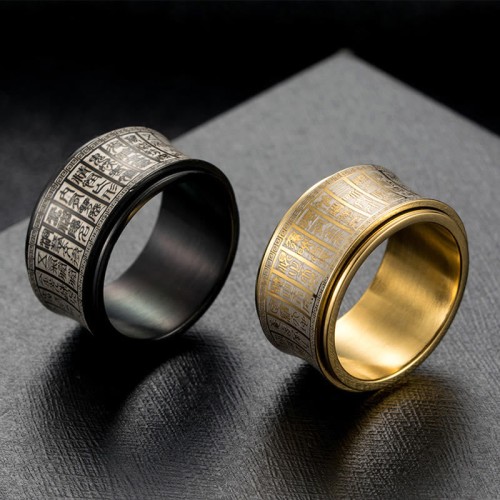 Tibetan Seal Golden Light Mantra Ring Tibetan Seal Golden Light Mantra Ring
