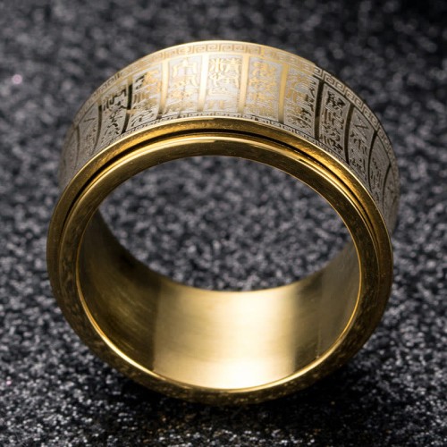 Tibetan Seal Golden Light Mantra Ring Tibetan Seal Golden Light Mantra Ring