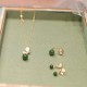 Butterfly Tridacna Stone Cyan Jade Jewelry Set Butterfly Tridacna Stone Cyan Jade Jewelry Set