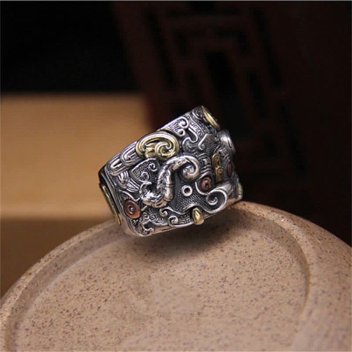 925 Silver Fengshui Kui Cattle Protection Ring