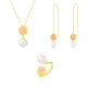 925 Silver Hetian Jade Cherry Blossom Luck Set
