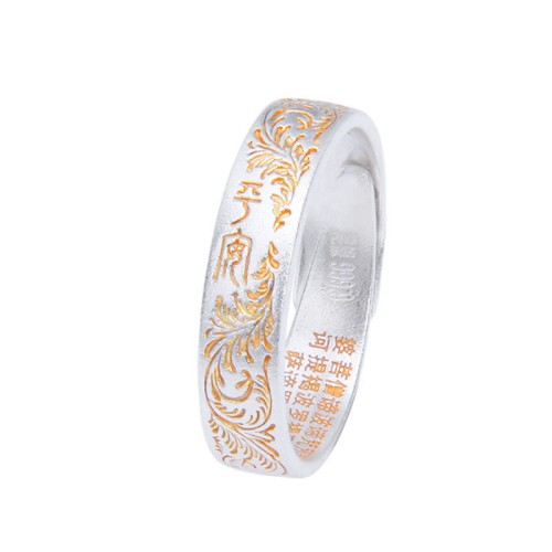 Buddha Stone Gold-Painted Peaceful Ring Buddha Stone Gold-Painted Peaceful Ring