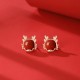 Flash Sale-925 Silver Year of the Dragon Cinnabar Red Agate Ring Set