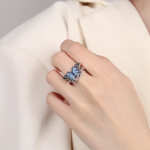 Blue Butterfly Love Ring Blue Butterfly Love Ring