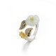 925 Silver Plated Copper White Jade Luck Ring