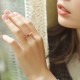 14k Gold-plated Fu Lu Shou Crystal Happiness Ring