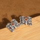 925 Sterling Silver Red Agate Butterfly Set