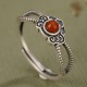 925 Silver Red Agate Logical Thinking Ring