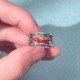 Blue Enamel Koi Heart Sutra Success Ring