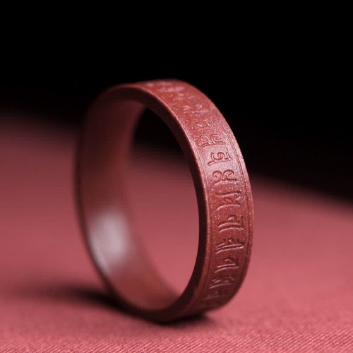 Cinnabar Om Mani Padme Hum Blessing Ring