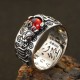 Feng Shui PiXiu Red Garnet Wealth Ring