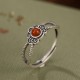 925 Silver Red Agate Logical Thinking Ring