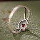 925 Silver Red Agate Logical Thinking Ring
