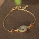 925 Sterling Silver Hetian Jade Vine Luck Set 925 Sterling Silver Hetian Jade Vine Luck Set