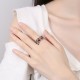 Blue Enamel Koi Heart Sutra Success Ring