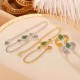 925 Sterling Silver Hetian Cyan Jade Gourd Luck Set 925 Sterling Silver Hetian Cyan Jade Gourd Luck Set