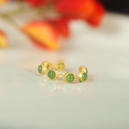 Cyan Jade Healing Adjustable Ring Cyan Jade Healing Adjustable Ring