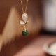 Butterfly Tridacna Stone Cyan Jade Jewelry Set Butterfly Tridacna Stone Cyan Jade Jewelry Set