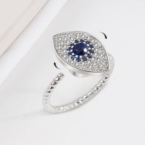 925 Sterling Silver Evil Eye Protection Ring