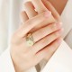 925 Silver Plated Copper White Jade Luck Ring