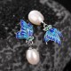 925 Silver Pearl Butterfly Healing Necklace & Earrings Ring