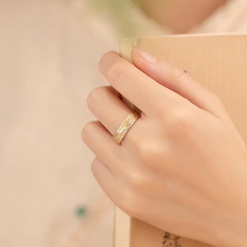 Buddha Stone Gold-Painted Peaceful Ring Buddha Stone Gold-Painted Peaceful Ring