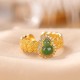 925 Sterling Silver Hetian Cyan Jade Gourd Luck Set 925 Sterling Silver Hetian Cyan Jade Gourd Luck Set