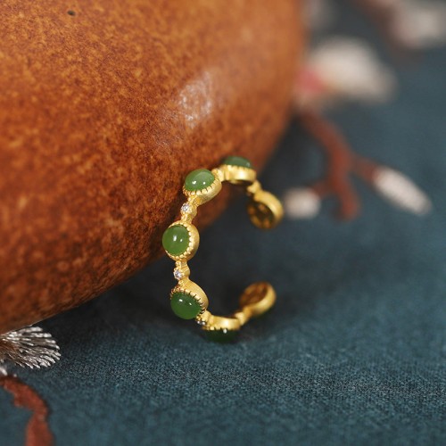Cyan Jade Healing Adjustable Ring Cyan Jade Healing Adjustable Ring