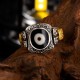 925 Silver Zakiram Goddess Dzi Bead Protection Ring