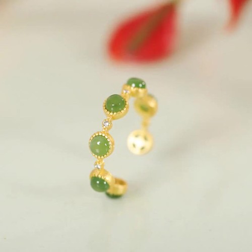 Cyan Jade Healing Adjustable Ring Cyan Jade Healing Adjustable Ring