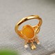 925 Silver Plated Amber Pearl Confidence Ring Set