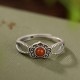 925 Silver Red Agate Logical Thinking Ring