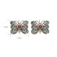 925 Sterling Silver Red Agate Butterfly Set