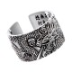 999 Sterling Silver Dragon Carved Protection Ring