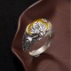 Citrine Lotus Blessing Ring