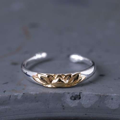 925 Silver Lotus Flower New Beginning Ring