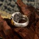 925 Silver Zakiram Goddess Dzi Bead Protection Ring