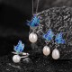 925 Silver Pearl Butterfly Healing Necklace & Earrings Ring
