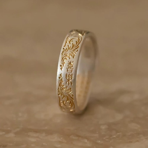 Buddha Stone Gold-Painted Peaceful Ring Buddha Stone Gold-Painted Peaceful Ring