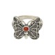 925 Sterling Silver Red Agate Butterfly Set