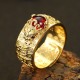 Feng Shui PiXiu Red Garnet Wealth Ring